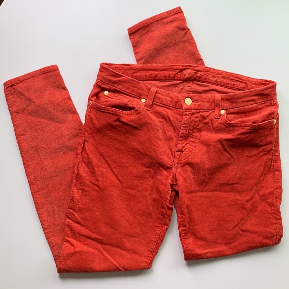 7 for All Mankind Coral Stretch Corduroy Jeans Size 31